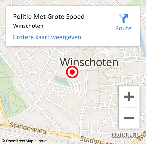 Locatie op kaart van de 112 melding: Politie Met Grote Spoed Naar Winschoten op 24 april 2023 14:33