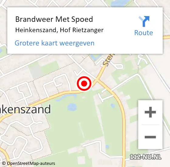 Locatie op kaart van de 112 melding: Brandweer Met Spoed Naar Heinkenszand, Hof Rietzanger op 24 april 2023 14:50