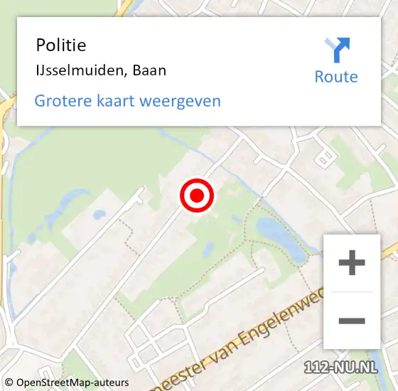 Locatie op kaart van de 112 melding: Politie IJsselmuiden, Baan op 24 april 2023 15:16