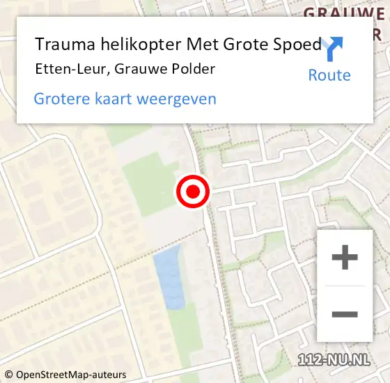 Locatie op kaart van de 112 melding: Trauma helikopter Met Grote Spoed Naar Etten-Leur, Grauwe Polder op 24 april 2023 15:40
