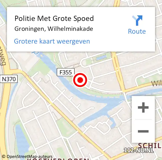 Locatie op kaart van de 112 melding: Politie Met Grote Spoed Naar Groningen, Wilhelminakade op 24 april 2023 16:05