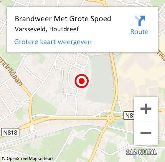 Locatie op kaart van de 112 melding: Brandweer Met Grote Spoed Naar Varsseveld, Houtdreef op 23 augustus 2014 10:17