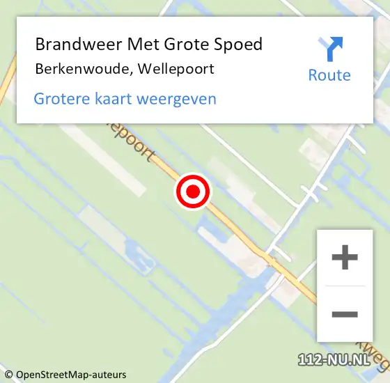 Locatie op kaart van de 112 melding: Brandweer Met Grote Spoed Naar Berkenwoude, Wellepoort op 23 augustus 2014 10:21