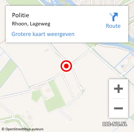 Locatie op kaart van de 112 melding: Politie Rhoon, Lageweg op 24 april 2023 18:47