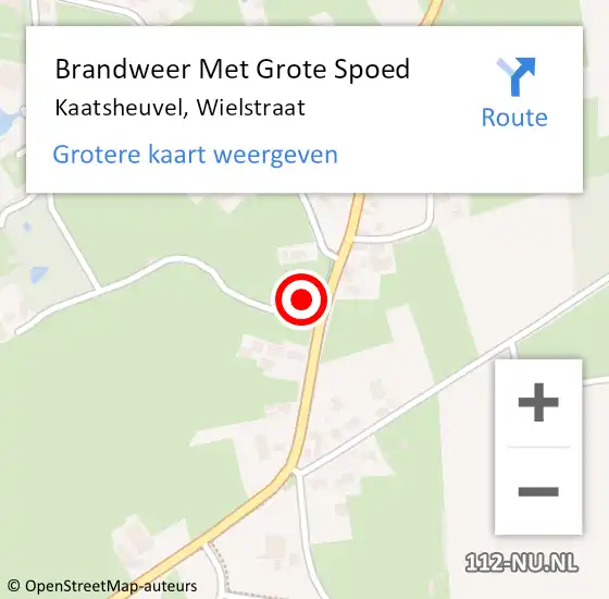 Locatie op kaart van de 112 melding: Brandweer Met Grote Spoed Naar Kaatsheuvel, Wielstraat op 24 april 2023 18:49