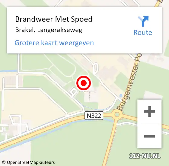 Locatie op kaart van de 112 melding: Brandweer Met Spoed Naar Brakel, Langerakseweg op 24 april 2023 20:18