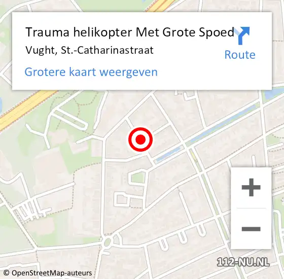 Locatie op kaart van de 112 melding: Trauma helikopter Met Grote Spoed Naar Vught, St.-Catharinastraat op 24 april 2023 22:04