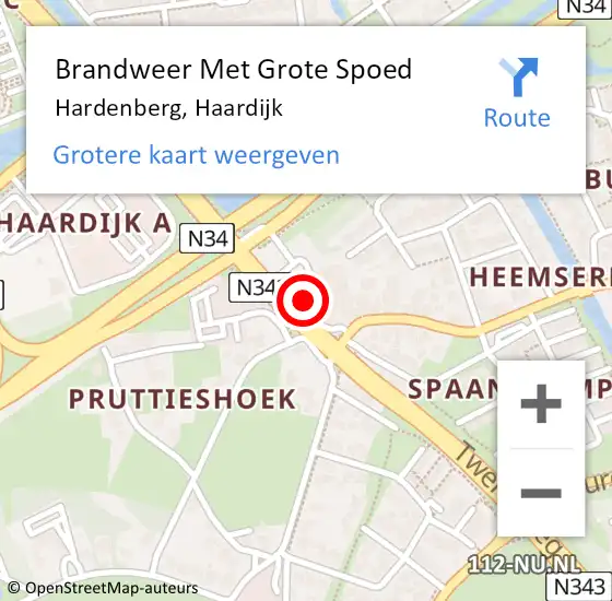 Locatie op kaart van de 112 melding: Brandweer Met Grote Spoed Naar Hardenberg, Haardijk op 24 april 2023 22:30