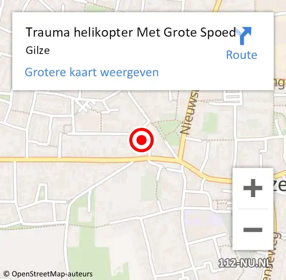 Locatie op kaart van de 112 melding: Trauma helikopter Met Grote Spoed Naar Gilze op 24 april 2023 23:12