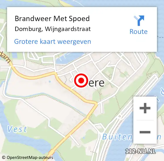 Locatie op kaart van de 112 melding: Brandweer Met Spoed Naar Domburg, Wijngaardstraat op 25 april 2023 01:18