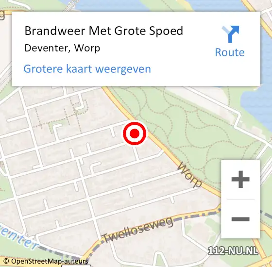 Locatie op kaart van de 112 melding: Brandweer Met Grote Spoed Naar Deventer, Worp op 25 april 2023 01:55