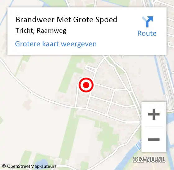 Locatie op kaart van de 112 melding: Brandweer Met Grote Spoed Naar Tricht, Raamweg op 25 april 2023 03:21