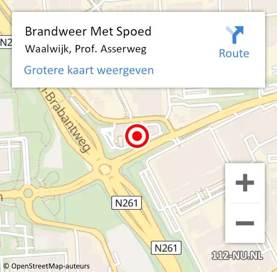 Locatie op kaart van de 112 melding: Brandweer Met Spoed Naar Waalwijk, Prof. Asserweg op 25 april 2023 03:38