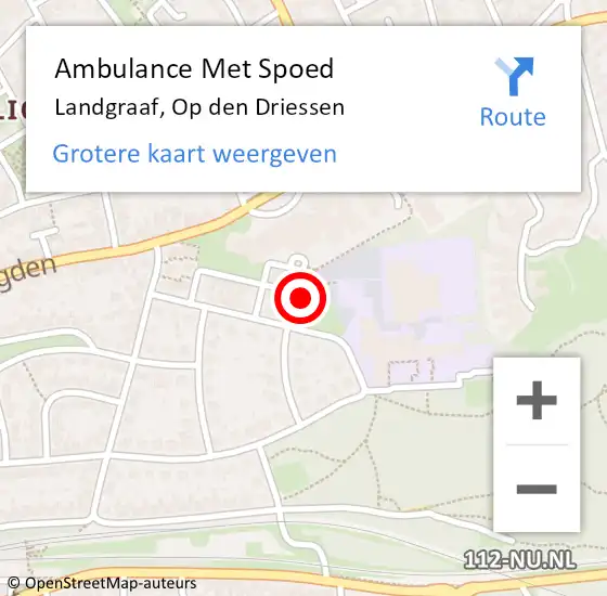 Locatie op kaart van de 112 melding: Ambulance Met Spoed Naar Landgraaf, Op den Driessen op 23 augustus 2014 10:59