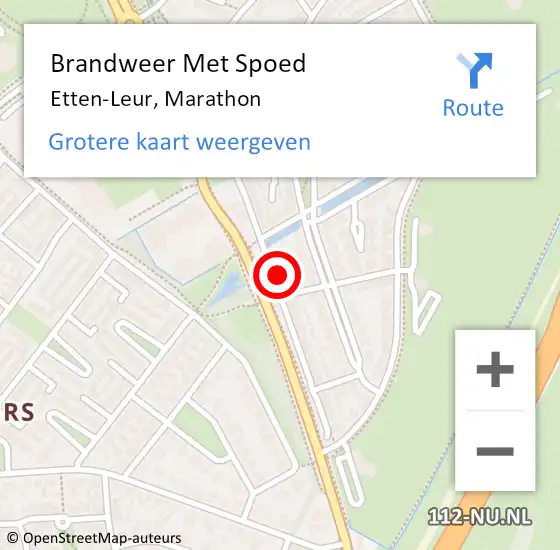 Locatie op kaart van de 112 melding: Brandweer Met Spoed Naar Etten-Leur, Marathon op 25 april 2023 07:47