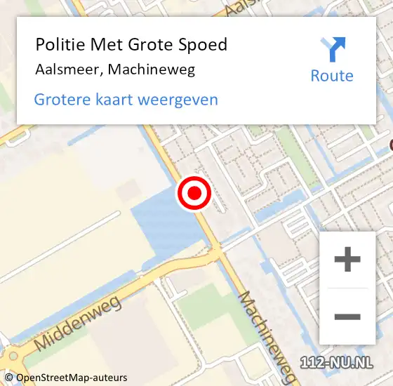 Locatie op kaart van de 112 melding: Politie Met Grote Spoed Naar Aalsmeer, Machineweg op 25 april 2023 07:51