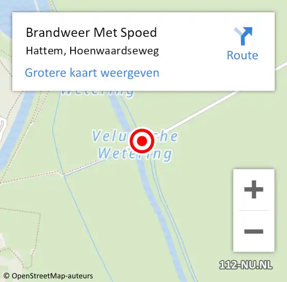 Locatie op kaart van de 112 melding: Brandweer Met Spoed Naar Hattem, Hoenwaardseweg op 23 augustus 2014 11:07