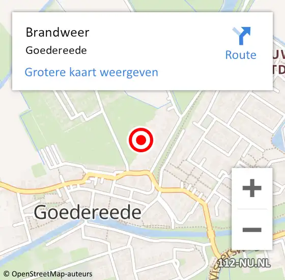 Locatie op kaart van de 112 melding: Brandweer Goedereede op 25 april 2023 09:25