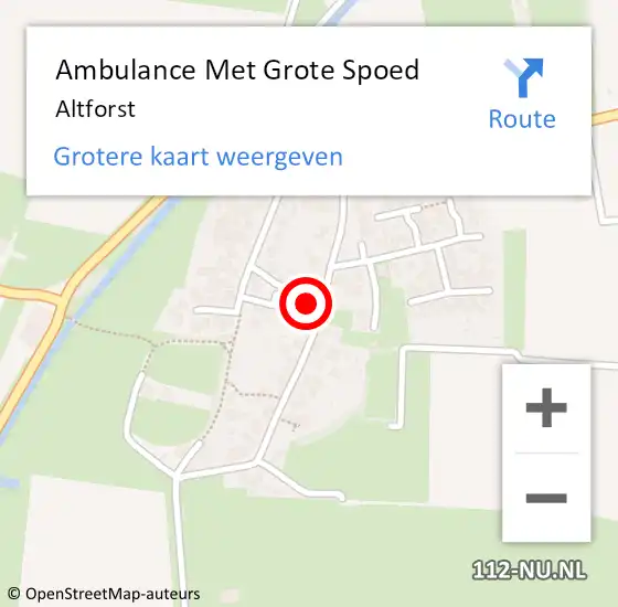 Locatie op kaart van de 112 melding: Ambulance Met Grote Spoed Naar Altforst op 25 april 2023 10:05