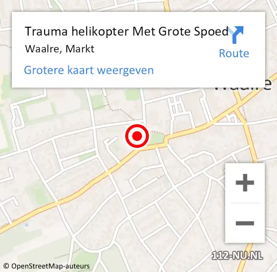 Locatie op kaart van de 112 melding: Trauma helikopter Met Grote Spoed Naar Waalre, Markt op 25 april 2023 10:10