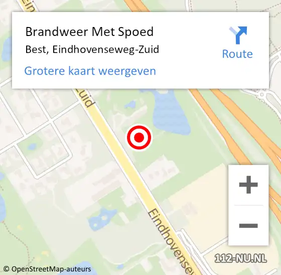 Locatie op kaart van de 112 melding: Brandweer Met Spoed Naar Best, Eindhovenseweg-Zuid op 25 april 2023 10:33