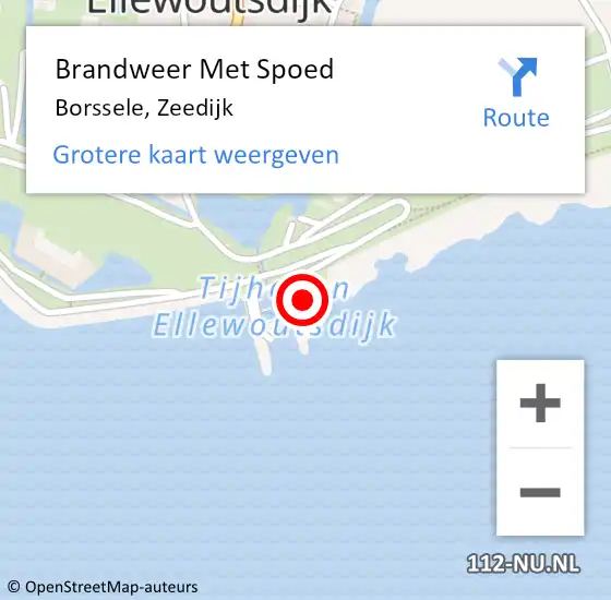 Locatie op kaart van de 112 melding: Brandweer Met Spoed Naar Borssele, Zeedijk op 25 april 2023 10:46