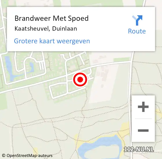 Locatie op kaart van de 112 melding: Brandweer Met Spoed Naar Kaatsheuvel, Duinlaan op 25 april 2023 11:25