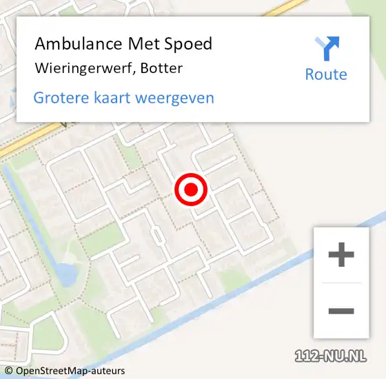 Locatie op kaart van de 112 melding: Ambulance Met Spoed Naar Wieringerwerf, Botter op 25 april 2023 11:30