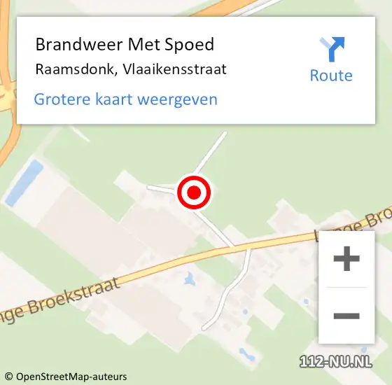 Locatie op kaart van de 112 melding: Brandweer Met Spoed Naar Raamsdonk, Vlaaikensstraat op 25 april 2023 11:33