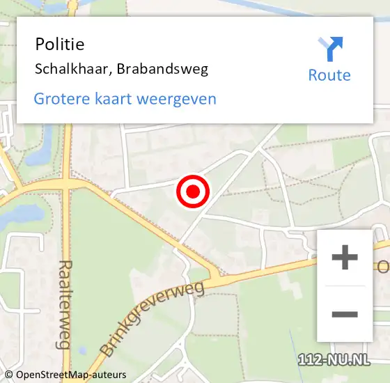 Locatie op kaart van de 112 melding: Politie Schalkhaar, Brabandsweg op 25 april 2023 12:05