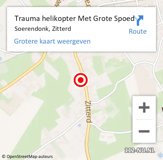 Locatie op kaart van de 112 melding: Trauma helikopter Met Grote Spoed Naar Soerendonk, Zitterd op 25 april 2023 12:08