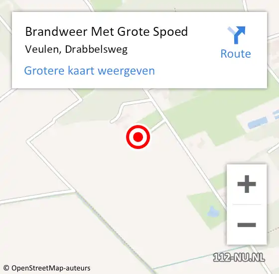 Locatie op kaart van de 112 melding: Brandweer Met Grote Spoed Naar Veulen, Drabbelsweg op 25 april 2023 12:24