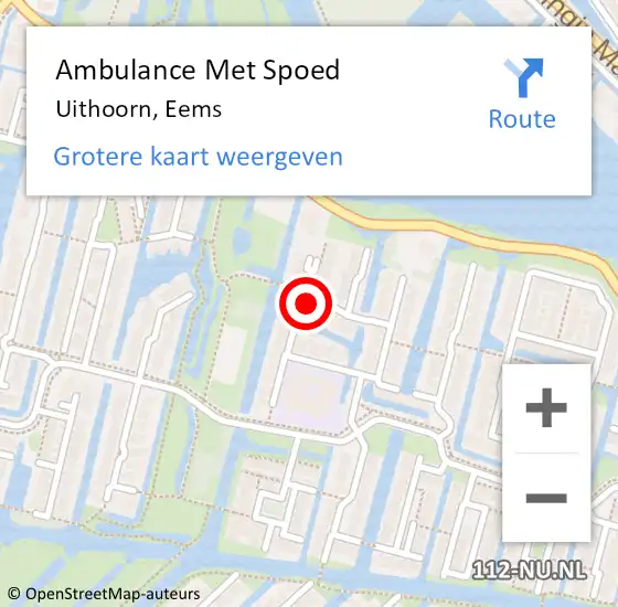 Locatie op kaart van de 112 melding: Ambulance Met Spoed Naar Uithoorn, Eems op 25 april 2023 12:30