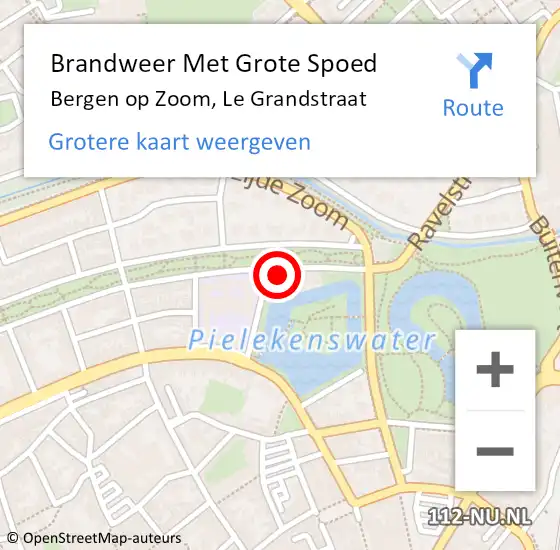 Locatie op kaart van de 112 melding: Brandweer Met Grote Spoed Naar Bergen op Zoom, Le Grandstraat op 25 april 2023 12:46