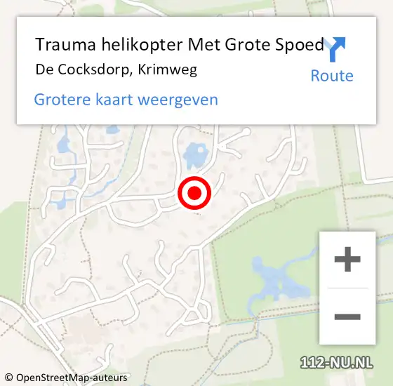 Locatie op kaart van de 112 melding: Trauma helikopter Met Grote Spoed Naar De Cocksdorp, Krimweg op 25 april 2023 14:15