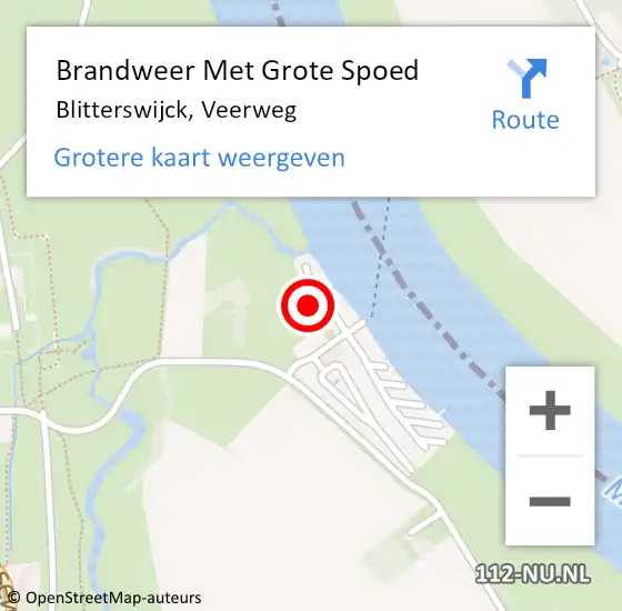 Locatie op kaart van de 112 melding: Brandweer Met Grote Spoed Naar Blitterswijck, Veerweg op 25 april 2023 14:32