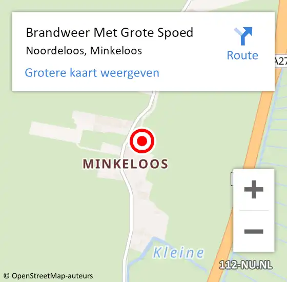 Locatie op kaart van de 112 melding: Brandweer Met Grote Spoed Naar Noordeloos, Minkeloos op 25 april 2023 14:59