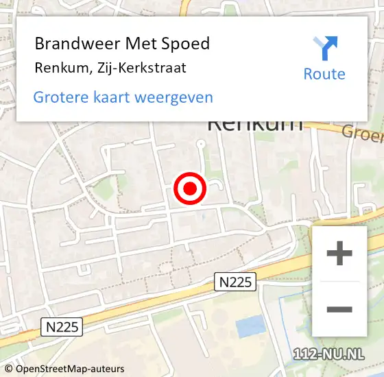 Locatie op kaart van de 112 melding: Brandweer Met Spoed Naar Renkum, Zij-Kerkstraat op 25 april 2023 16:21