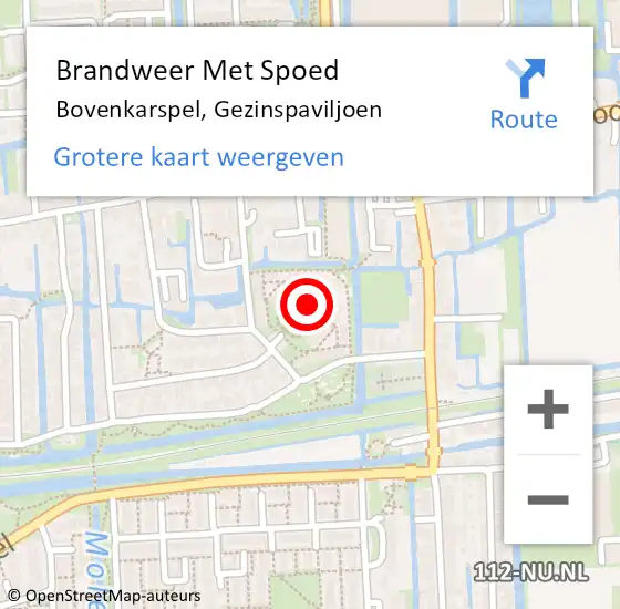 Locatie op kaart van de 112 melding: Brandweer Met Spoed Naar Bovenkarspel, Gezinspaviljoen op 9 september 2013 11:38