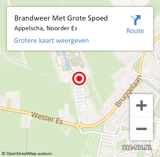 Locatie op kaart van de 112 melding: Brandweer Met Grote Spoed Naar Appelscha, Noorder Es op 25 april 2023 16:38