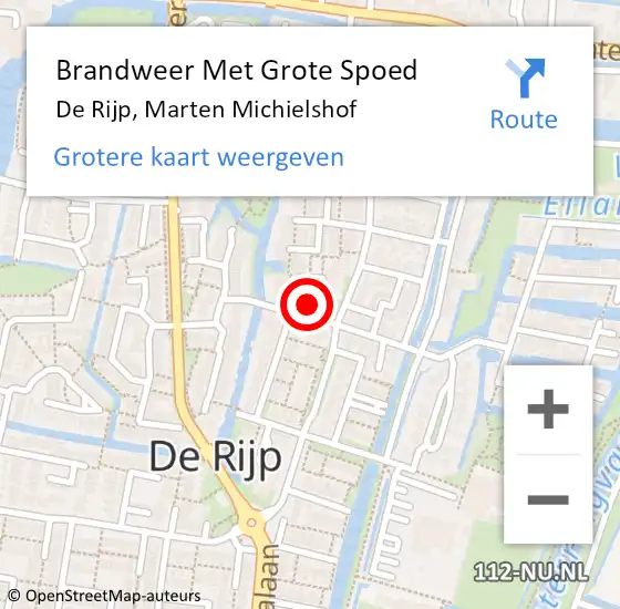 Locatie op kaart van de 112 melding: Brandweer Met Grote Spoed Naar De Rijp, Marten Michielshof op 25 april 2023 16:42