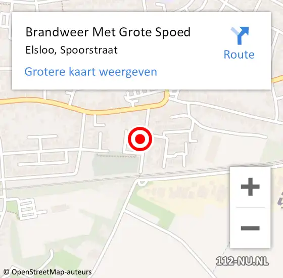 Locatie op kaart van de 112 melding: Brandweer Met Grote Spoed Naar Elsloo, Spoorstraat op 25 april 2023 16:48