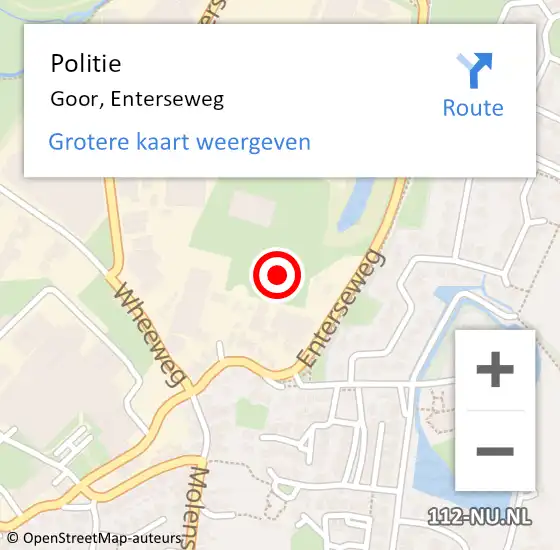 Locatie op kaart van de 112 melding: Politie Goor, Enterseweg op 25 april 2023 17:06
