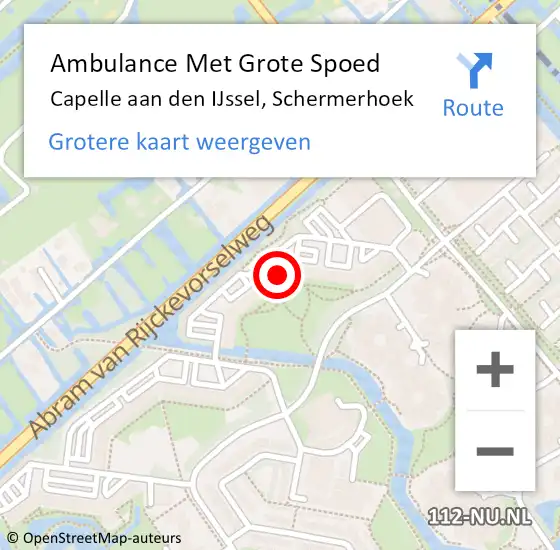 Locatie op kaart van de 112 melding: Ambulance Met Grote Spoed Naar Capelle aan den IJssel, Schermerhoek op 25 april 2023 17:22