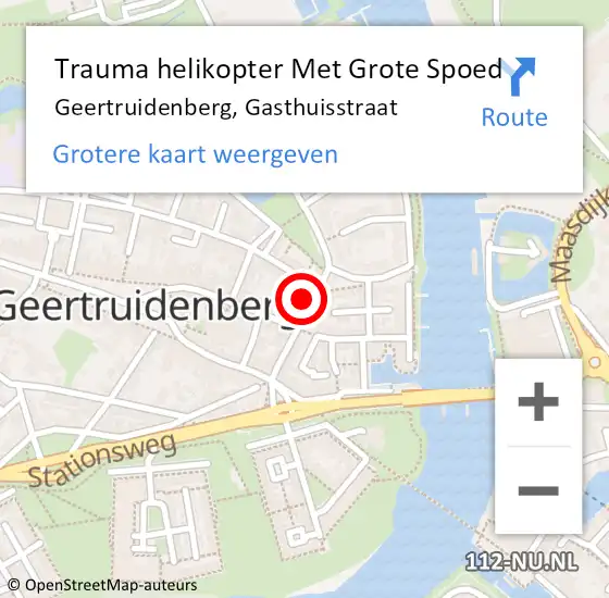 Locatie op kaart van de 112 melding: Trauma helikopter Met Grote Spoed Naar Geertruidenberg, Gasthuisstraat op 25 april 2023 17:45