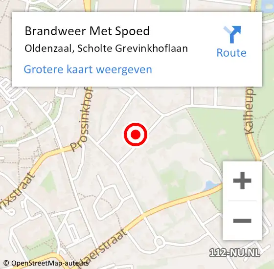 Locatie op kaart van de 112 melding: Brandweer Met Spoed Naar Oldenzaal, Scholte Grevinkhoflaan op 25 april 2023 18:21