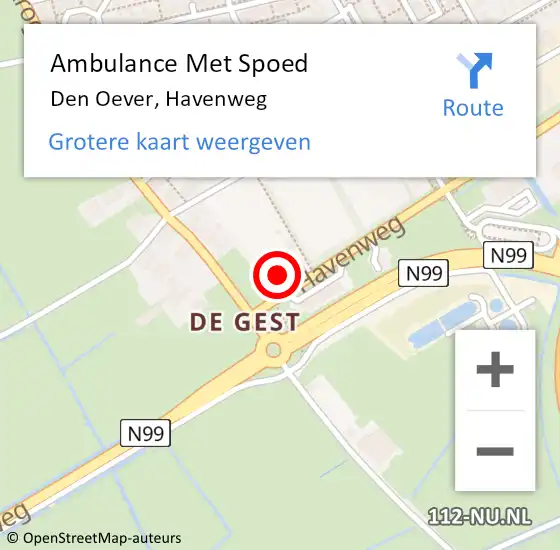 Locatie op kaart van de 112 melding: Ambulance Met Spoed Naar Den Oever, Havenweg op 25 april 2023 18:39