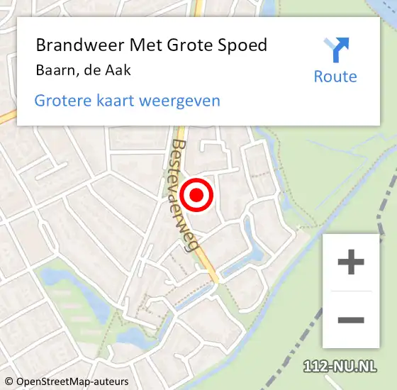 Locatie op kaart van de 112 melding: Brandweer Met Grote Spoed Naar Baarn, de Aak op 25 april 2023 18:42