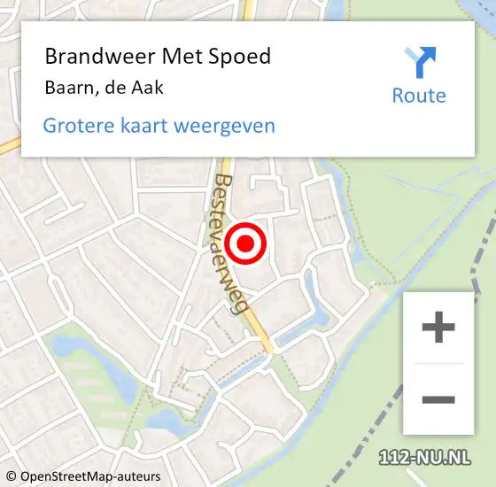 Locatie op kaart van de 112 melding: Brandweer Met Spoed Naar Baarn, de Aak op 25 april 2023 18:57