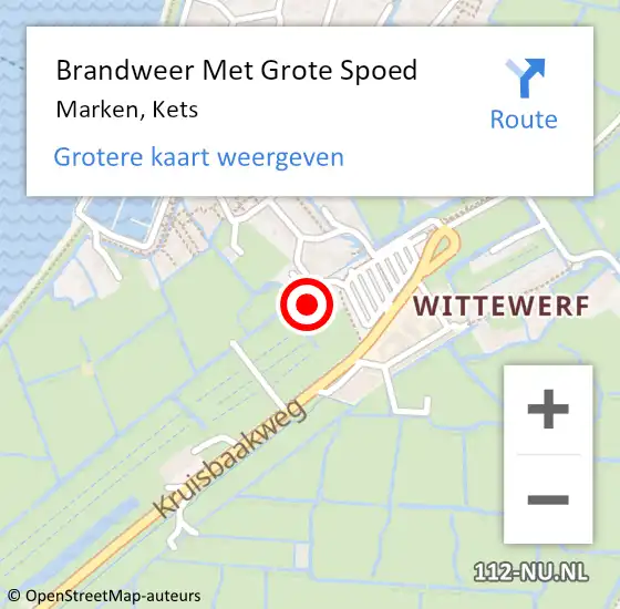 Locatie op kaart van de 112 melding: Brandweer Met Grote Spoed Naar Marken, Kets op 25 april 2023 19:04